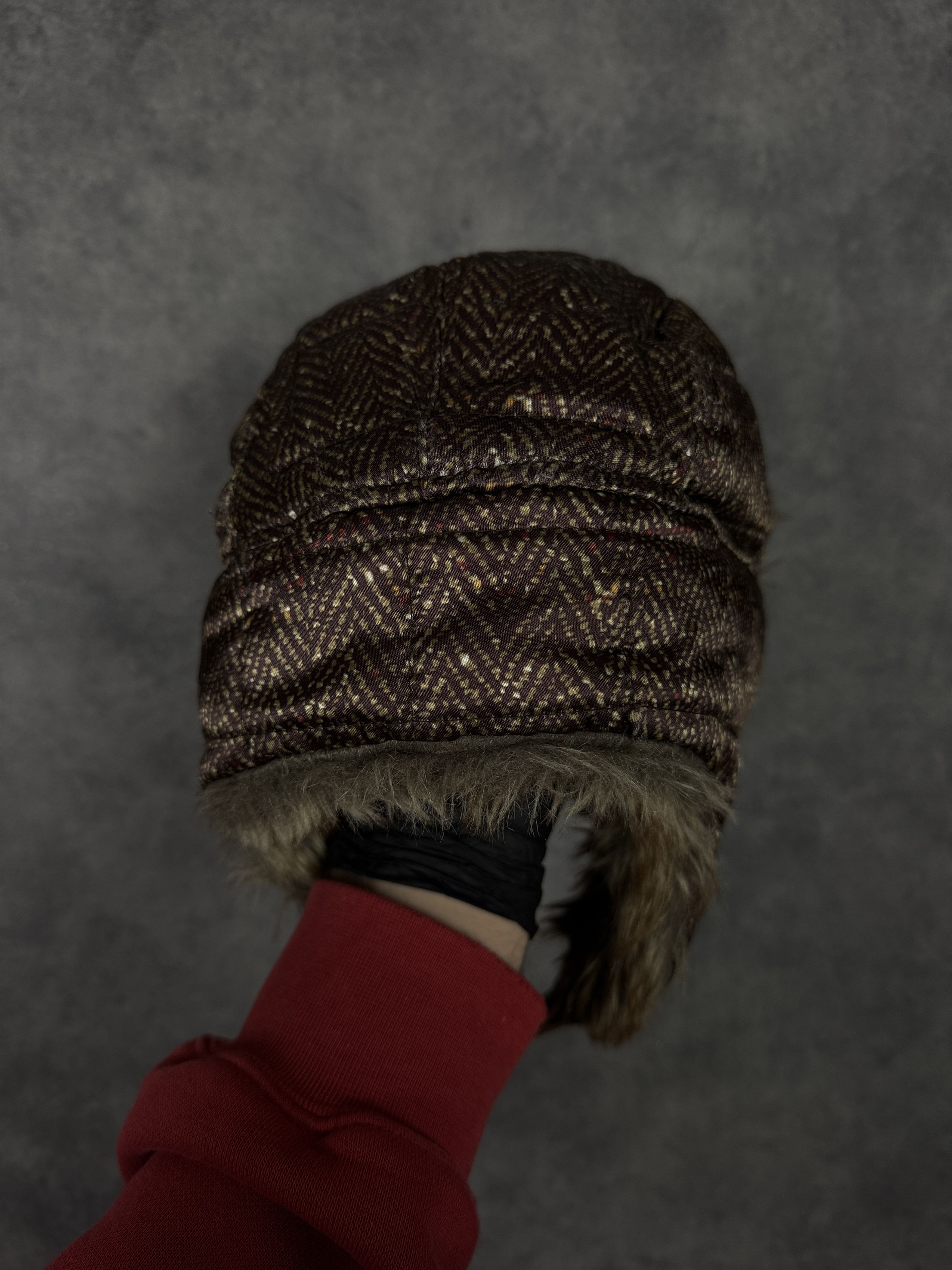 Puma Insulated Russian hat with fur ear flaps brown mini logo Size ONE SIZE - 4 Thumbnail