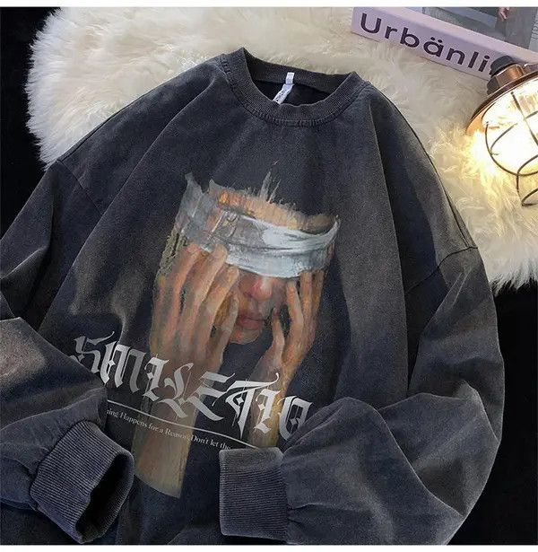 VIBE Blindfold Portrait Print Sweatshirt Size US L / EU 52-54 / 3 - 3 Thumbnail