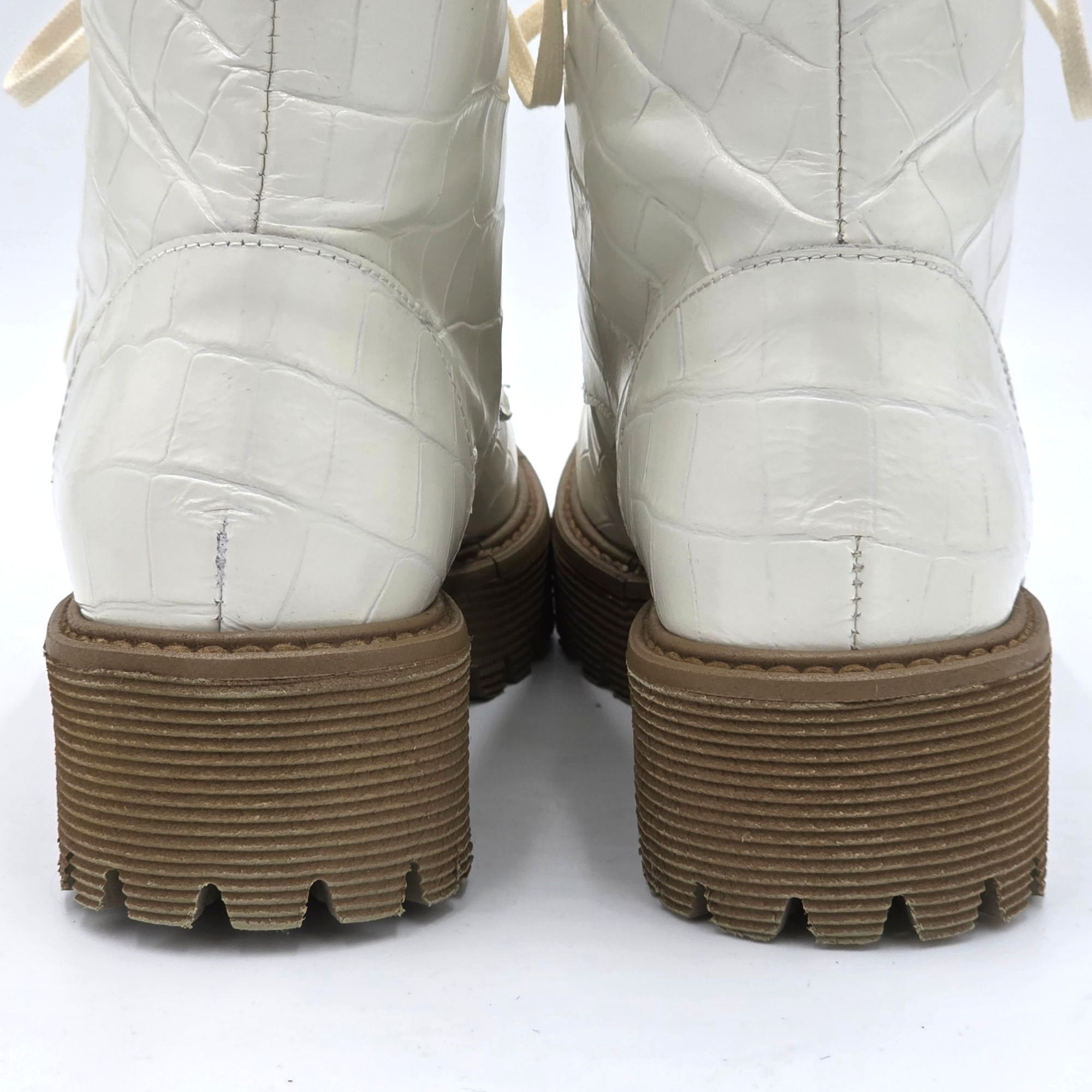 FREDA SALVADOR NEW Freda Salvador Emi Combat Boots Womens 5M Creme Leather Size US 5 / IT 35 - 14 Thumbnail