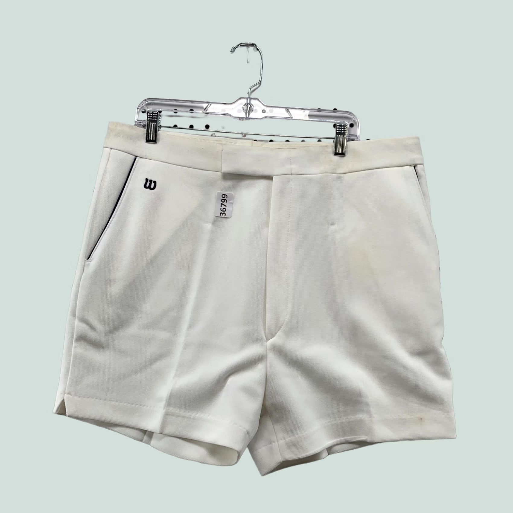 Wilson VINTAGE Wilson Tennis Shorts White Mens 40R Elastic Waist USA 80s Fits 40x3.5 Size US 40 / EU 56 - 1 Thumbnail
