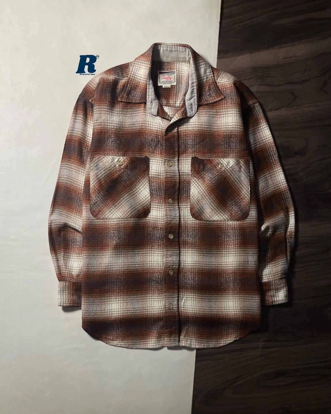 Japanese Brand Flannel Shirt Wool Veterano BAFFY Size M fit XL Size US M / EU 48-50 / 2 - 1 Thumbnail
