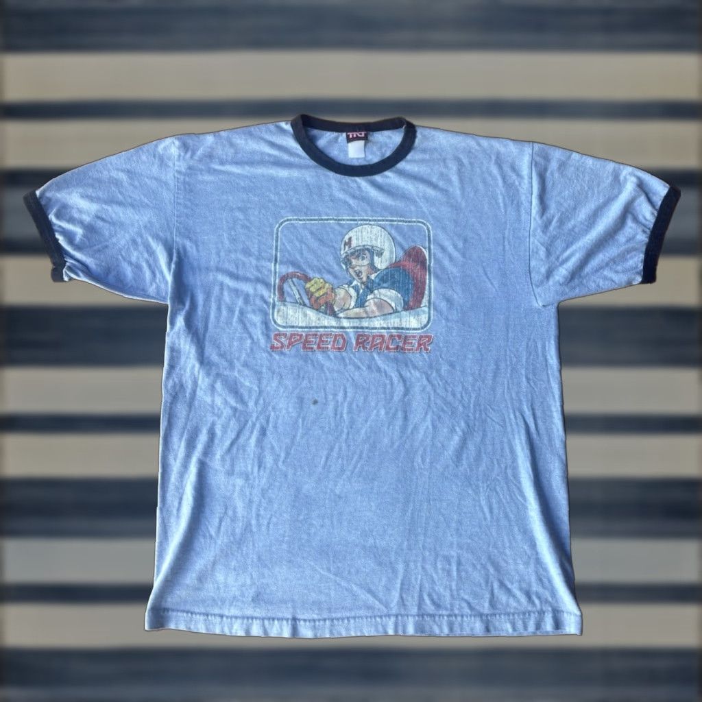 Speedo Vintage TNT Speed Racer Blue Ringer T-Shirt XL Cartoon TV Show Promo Size US XL / EU 56 / 4 - 1 Thumbnail