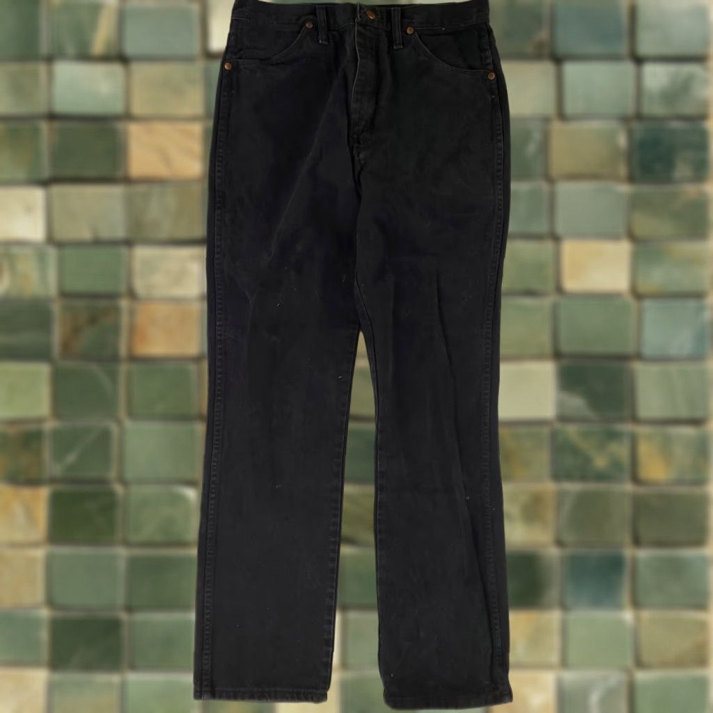 Wrangler VINTAGE Wrangler Jeans Slim Black Mens 32 33 Inseam 33 Cowboy Cut 90s Western Straight Size US 32 / EU 48 - 1 Thumbnail