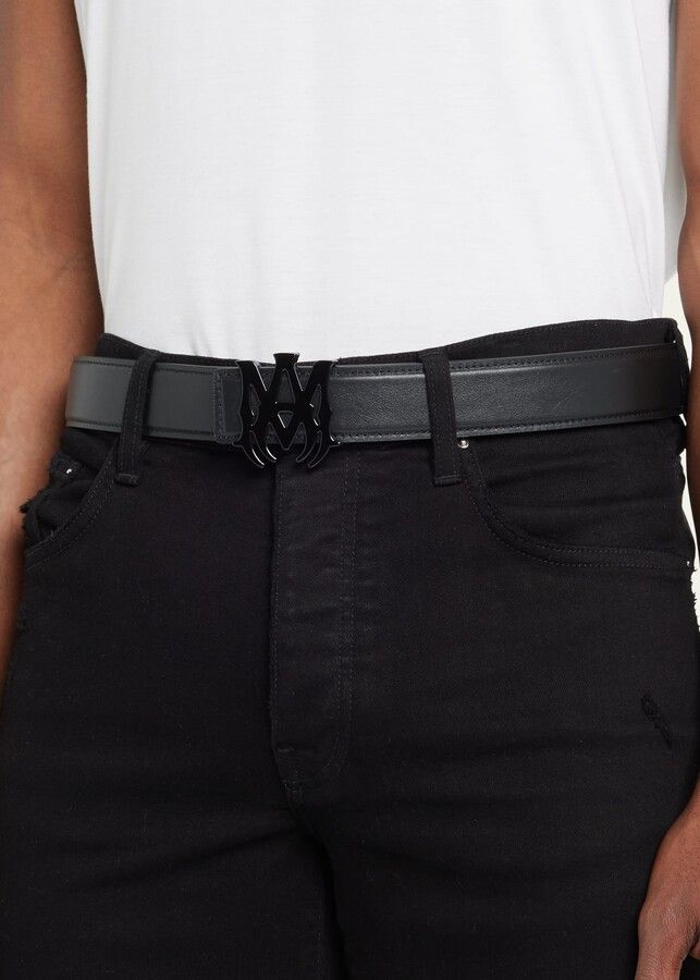 Amiri oc11z0325 Size: 85 / M.A Logo Belt in Black Size 32 - 2 Thumbnail