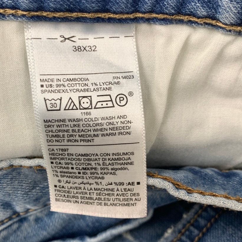 Old Navy Old Navy Mens Size 38X32 Blue Slim Distressed Denim Jeans Size US 38 / EU 54 - 6 Thumbnail