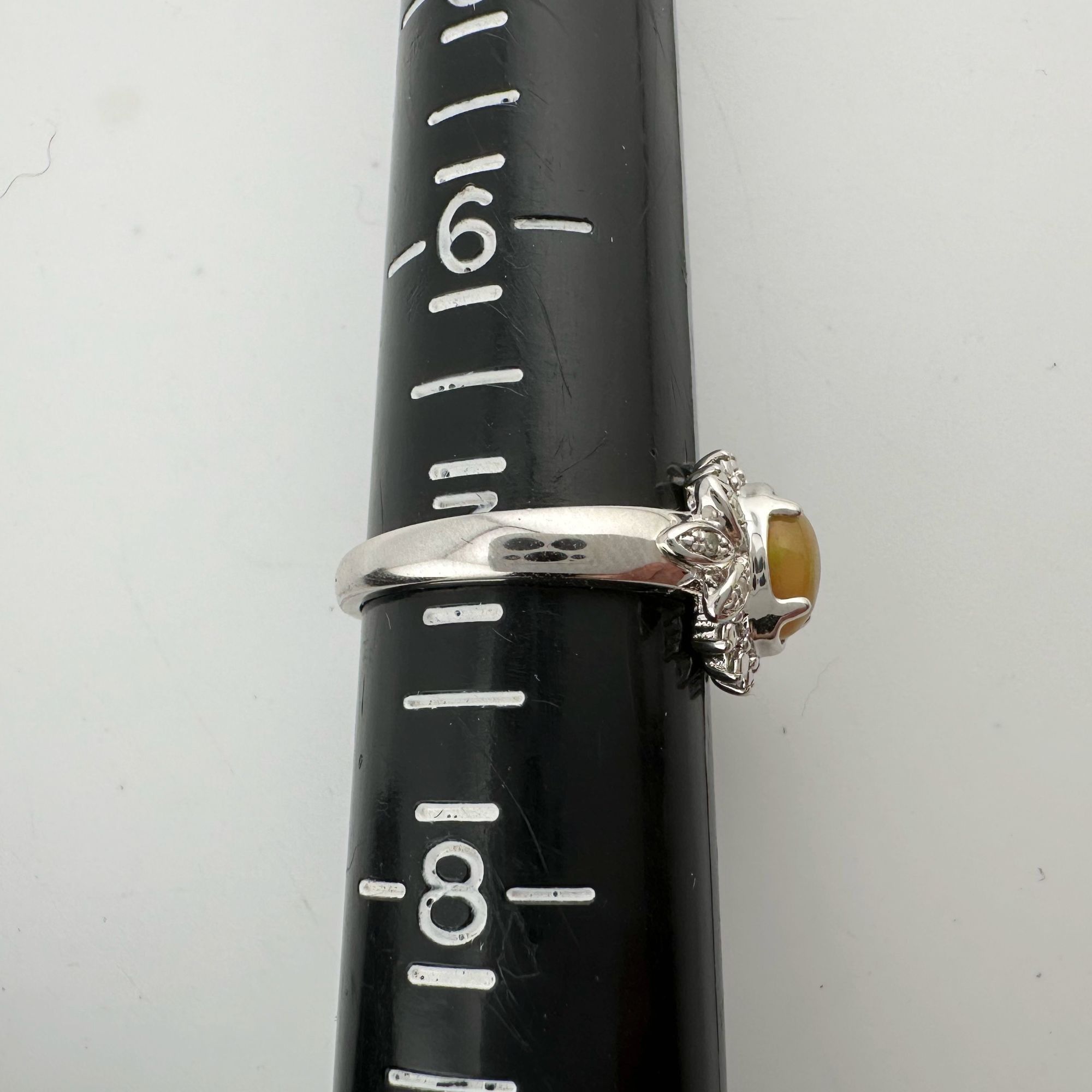 Other Natural Cabochon Australian Opal Ring with Small Diamond Si Size ONE SIZE - 14 Thumbnail