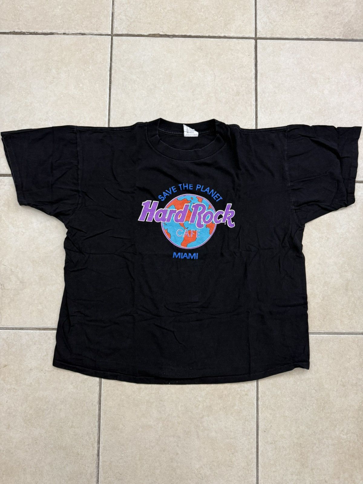 Hard Rock Cafe × Vintage Vtg Hard Rock Cafe Miami T-Shirt XL 80-90s SingleStitch USA Size US XL / EU 56 / 4 - 1 Thumbnail