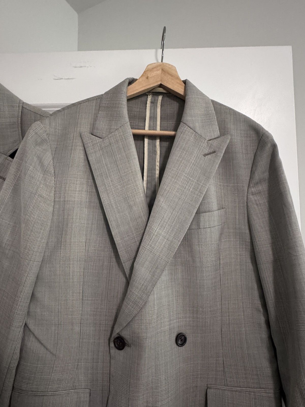 Beige Tweed Double Breasted Blazer