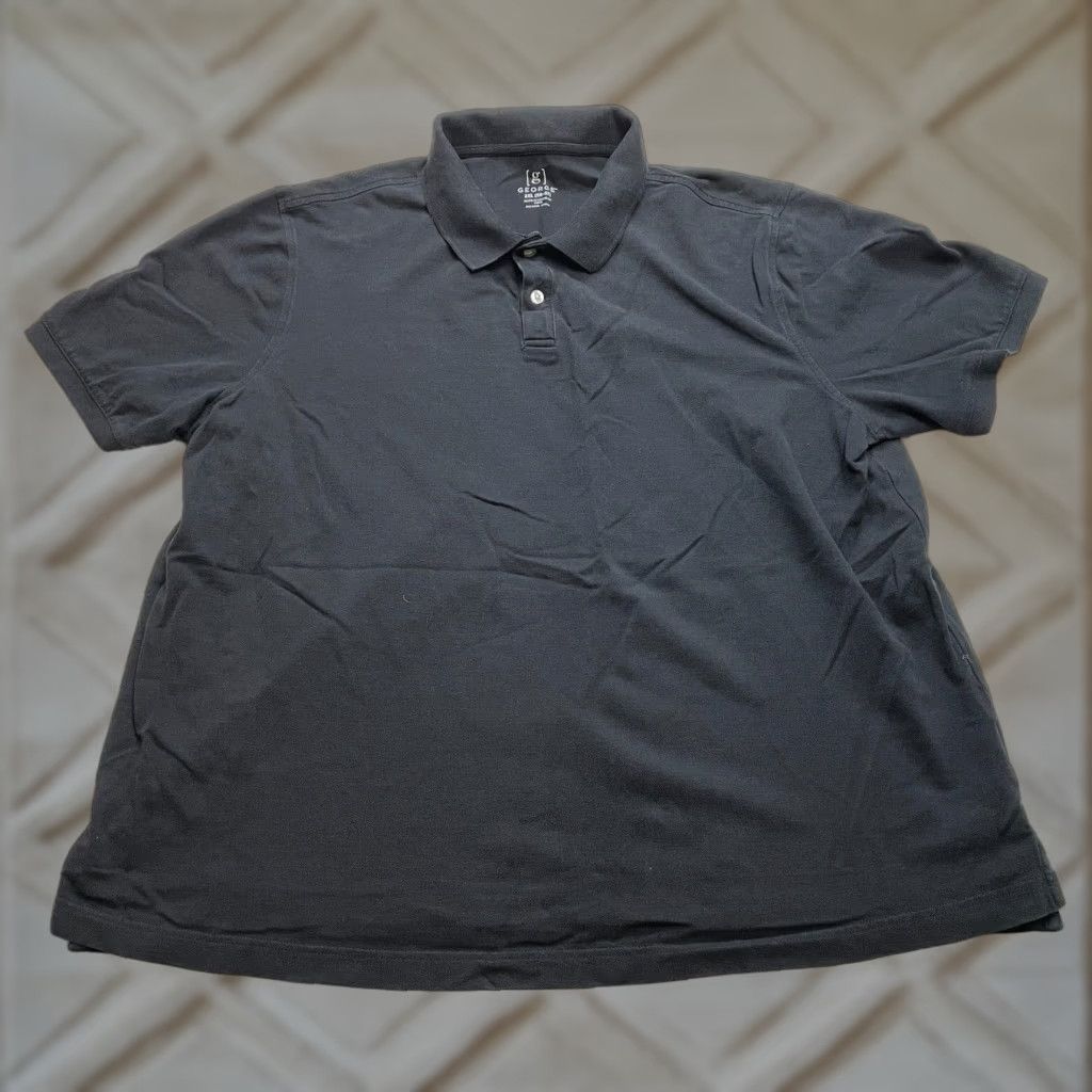 George George Polo Shirt Mens 2XL 50-52 Black Short Sleeve Polo Shirt Shirt Short Sleeve George Mens 2XL Black Cotton Knit Casual Rugby Golf Top Size US XXL / EU 58 / 5 - 1 Thumbnail