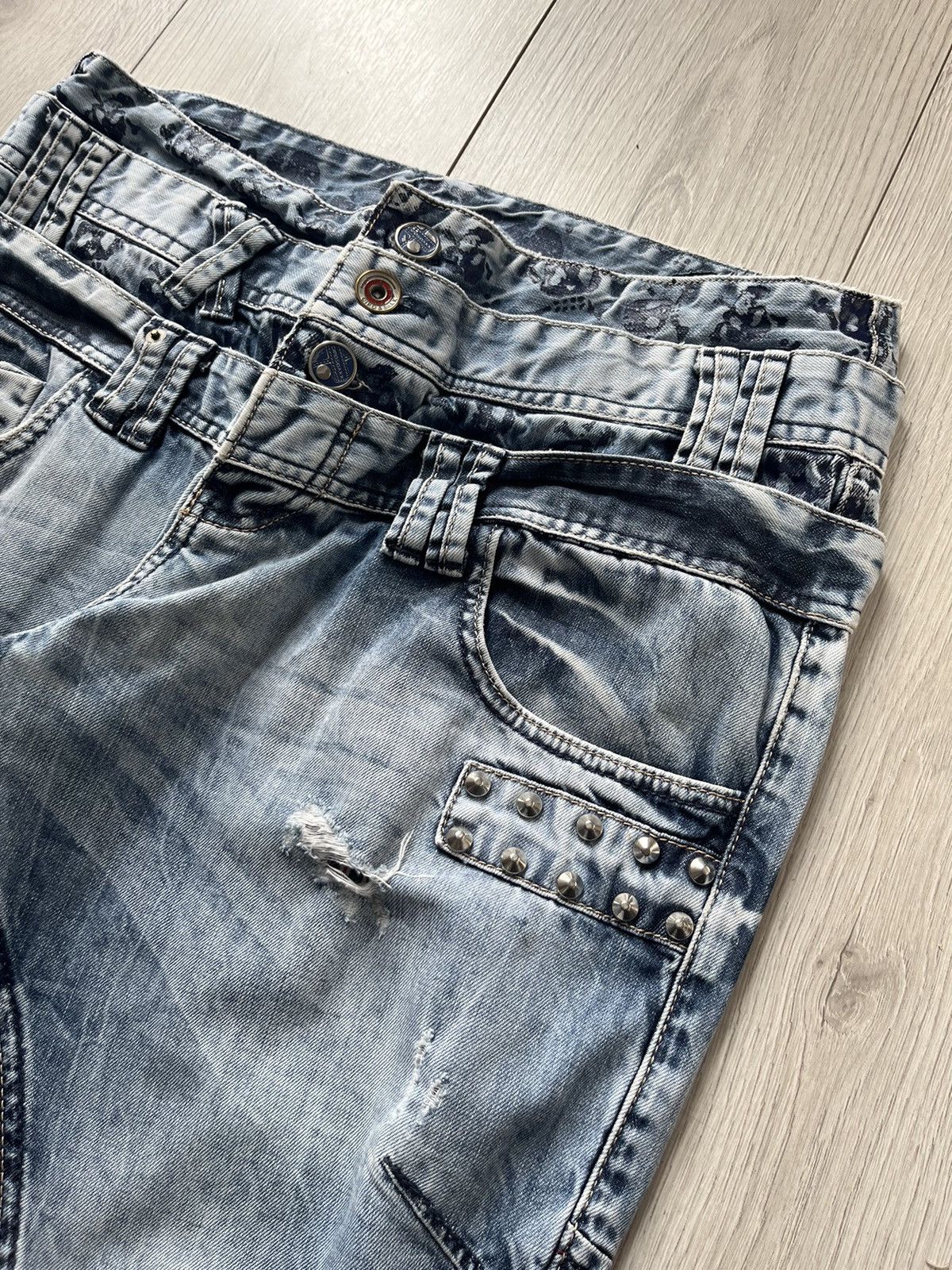 Japanese Brand cyber y2k denim distressed skate streetwear wideleg archive Size US 34 / EU 50 - 4 Thumbnail