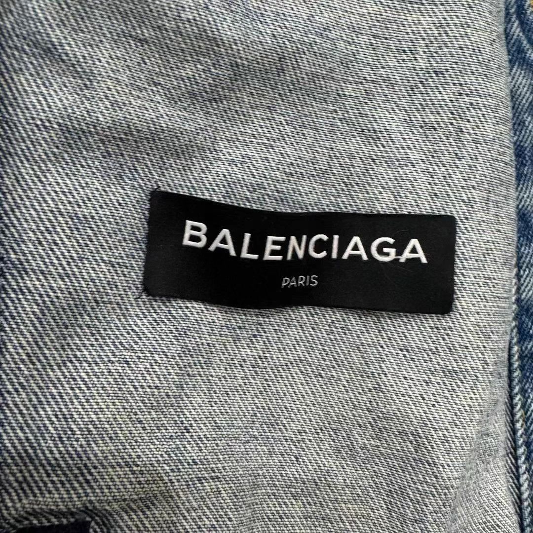Balenciaga Balenciaga Neck Distressed Coke Denim Jacket Size M / US 6-8 / IT 42-44 - 3 Thumbnail