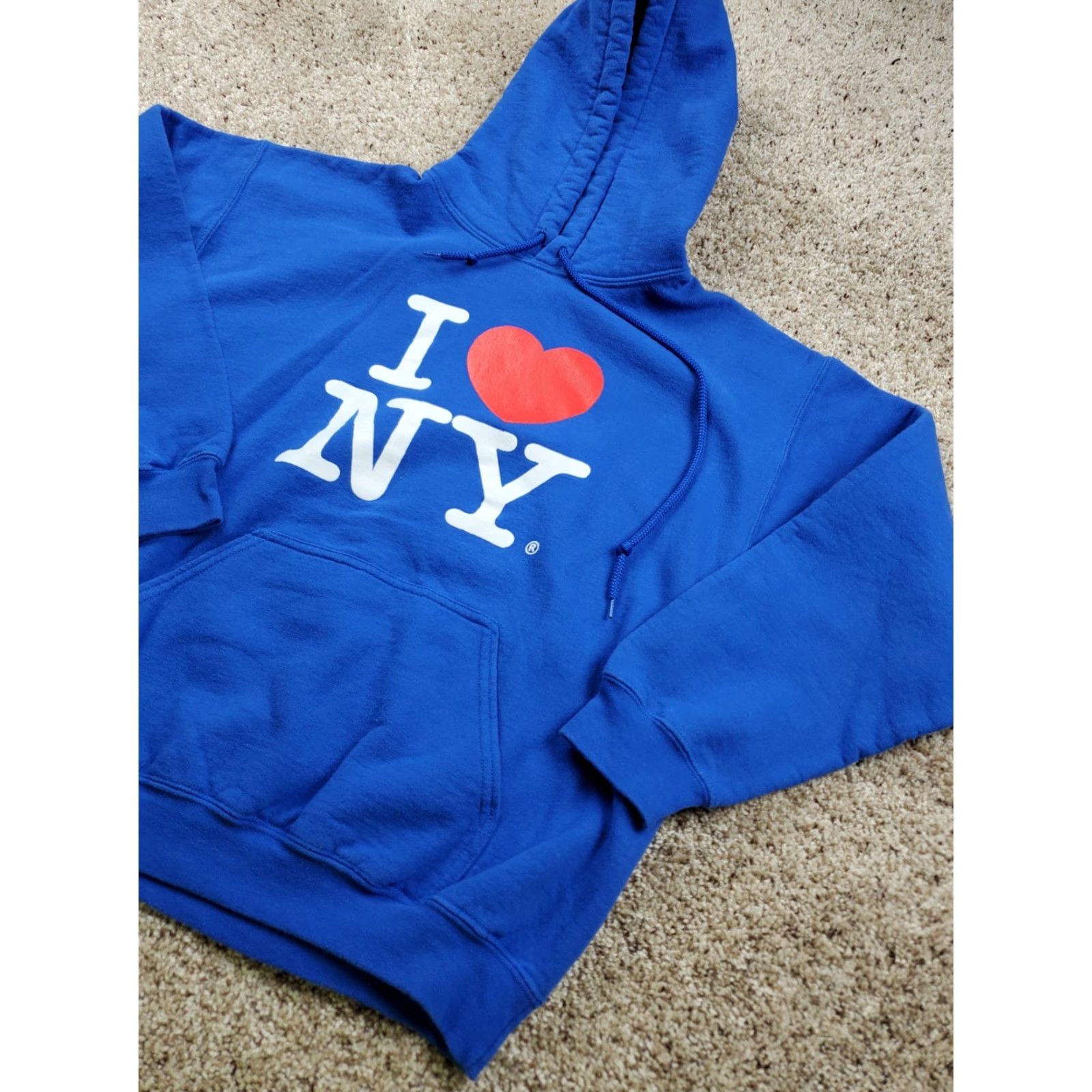 Vintage I Love New York Hoodie Small Adults Blue Long Sleeve Sweatshirt Official Size US S / EU 44-46 / 1 - 2 Thumbnail