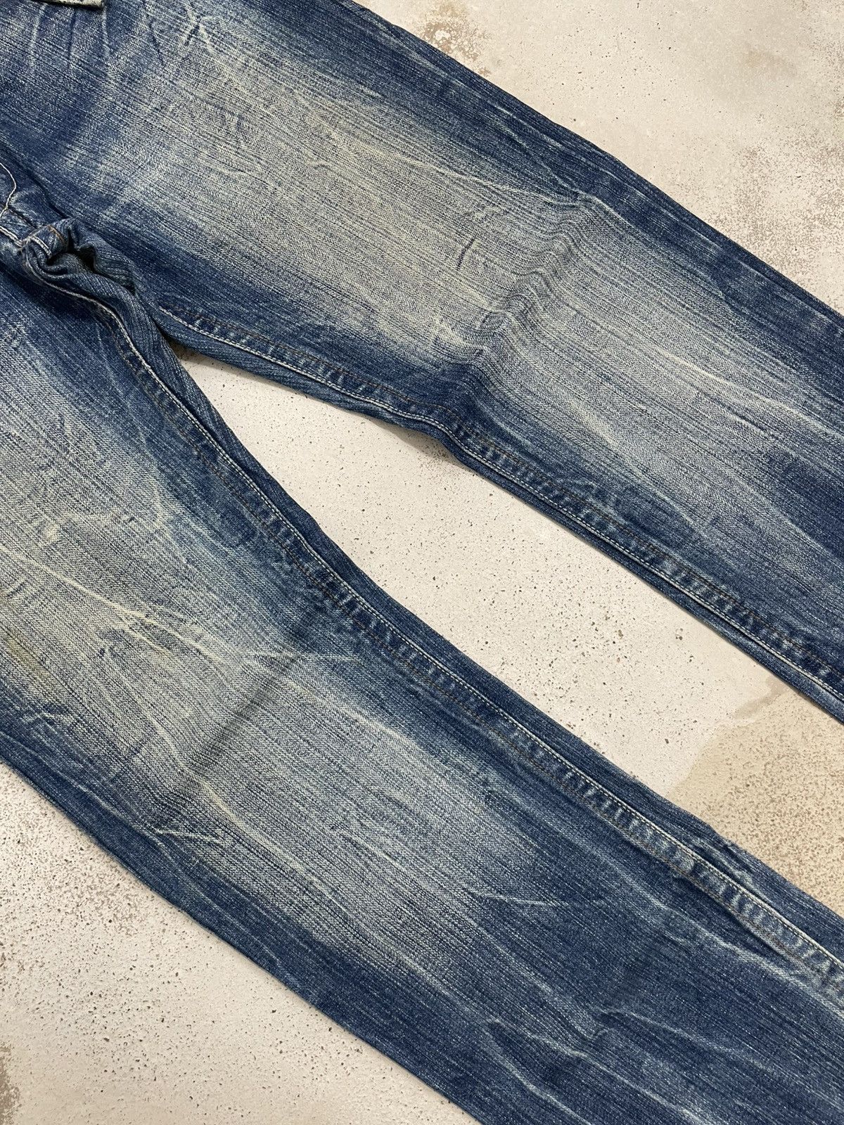 If Six Was Nine Raw Muddy Lightning Whisker Hard Stiching Buckle Back Denim Size US 30 / EU 46 - 5 Thumbnail