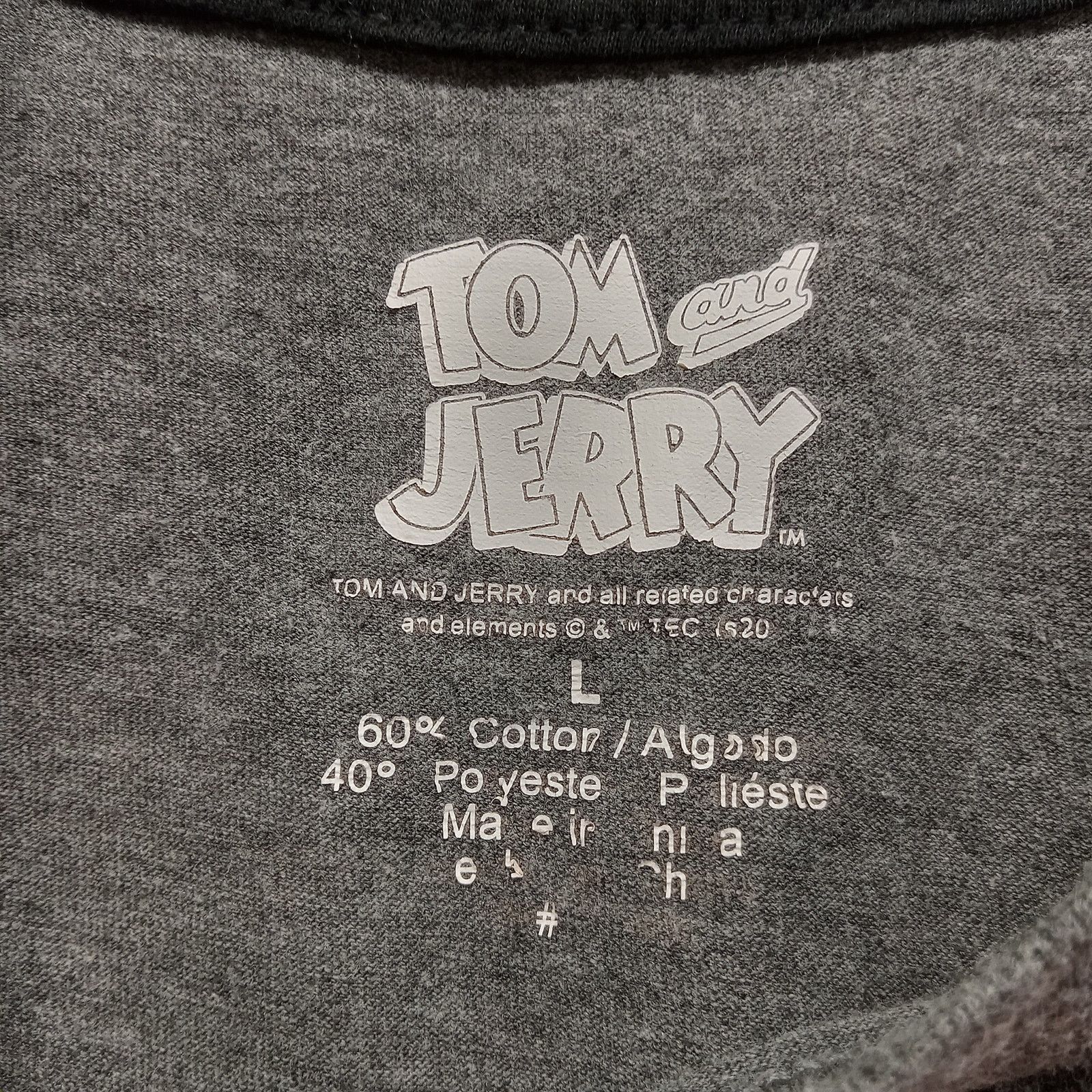 & Other Stories Tom And Jerry T-Shirt Men's L Cartoons Short Sleeve Grey Size US L / EU 52-54 / 3 - 5 Thumbnail