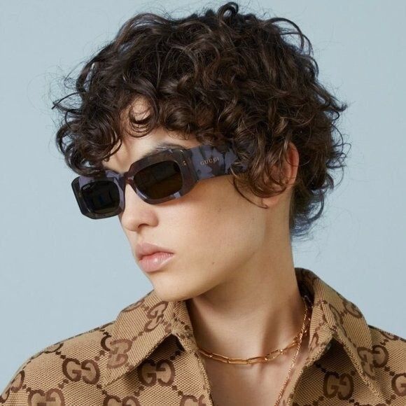 Gucci NEW Gucci GG1426S 003 Lilac Havana Brown Men Sunglasses Size ONE SIZE - 9 Thumbnail