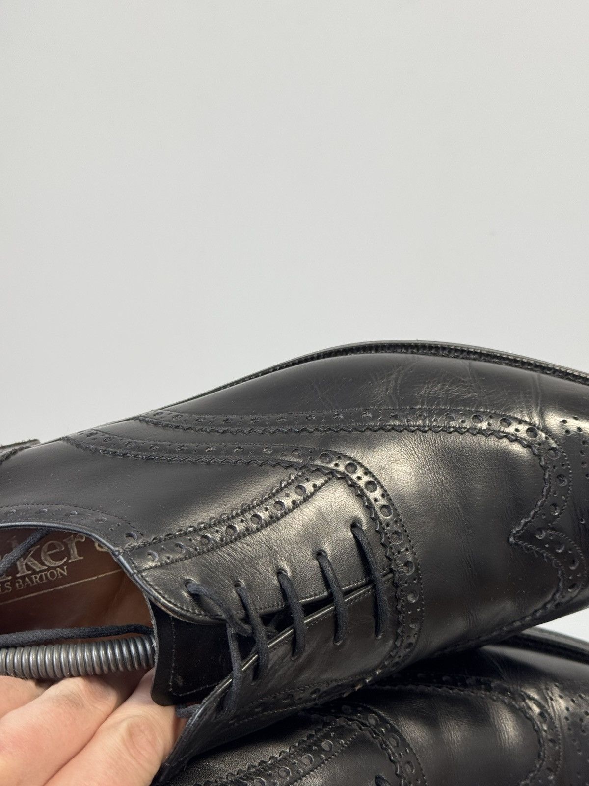 Barker Barker Black Leather Wingtip Brogue Oxford Shoes US 10.5 Size US 10.5 / EU 43-44 - 16 Thumbnail