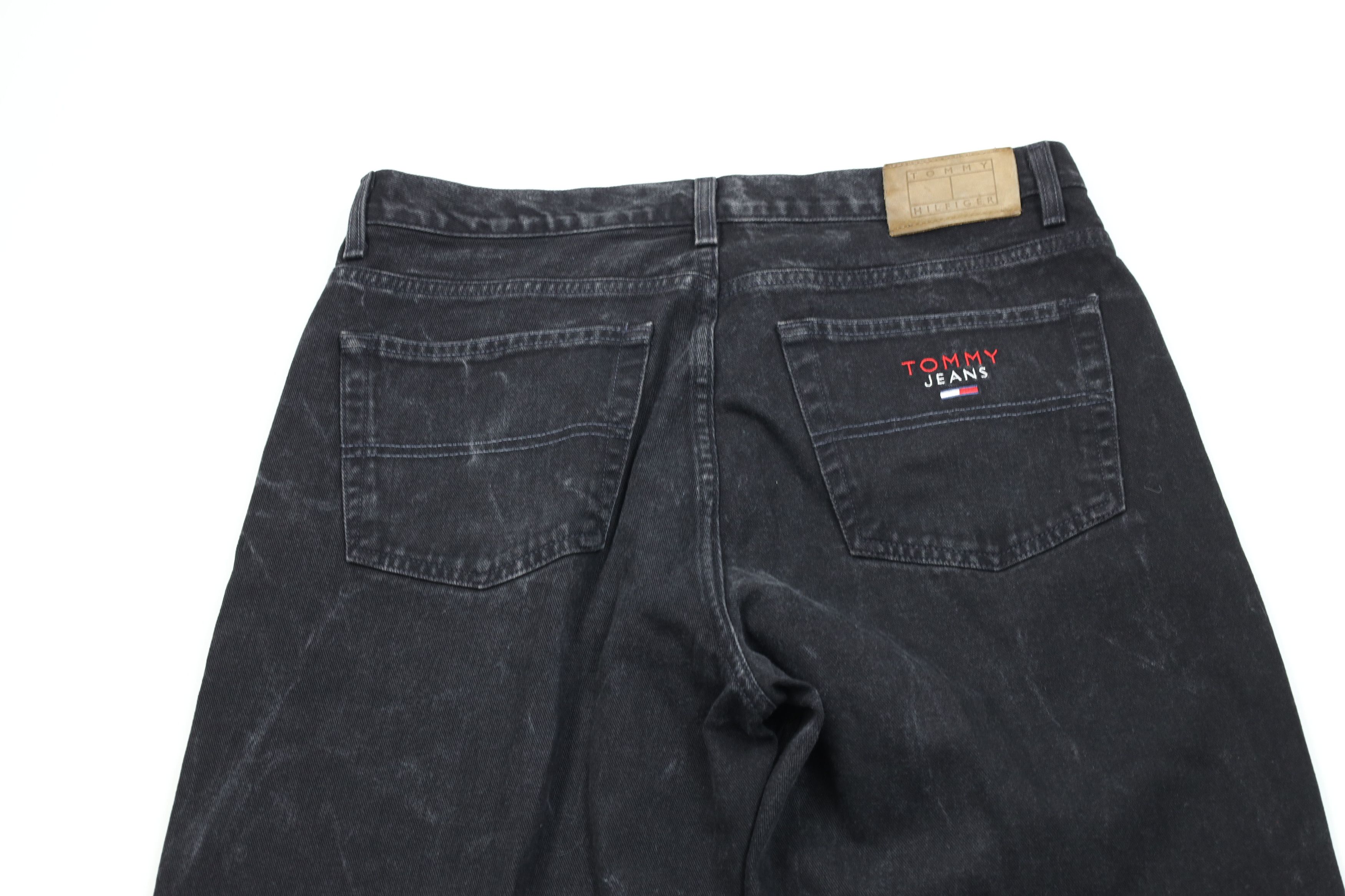 Tommy Hilfiger Vintage 90s Tommy Hilfiger Baggy Wide Leg Denim Jeans Black Size US 38 / EU 54 - 10 Thumbnail