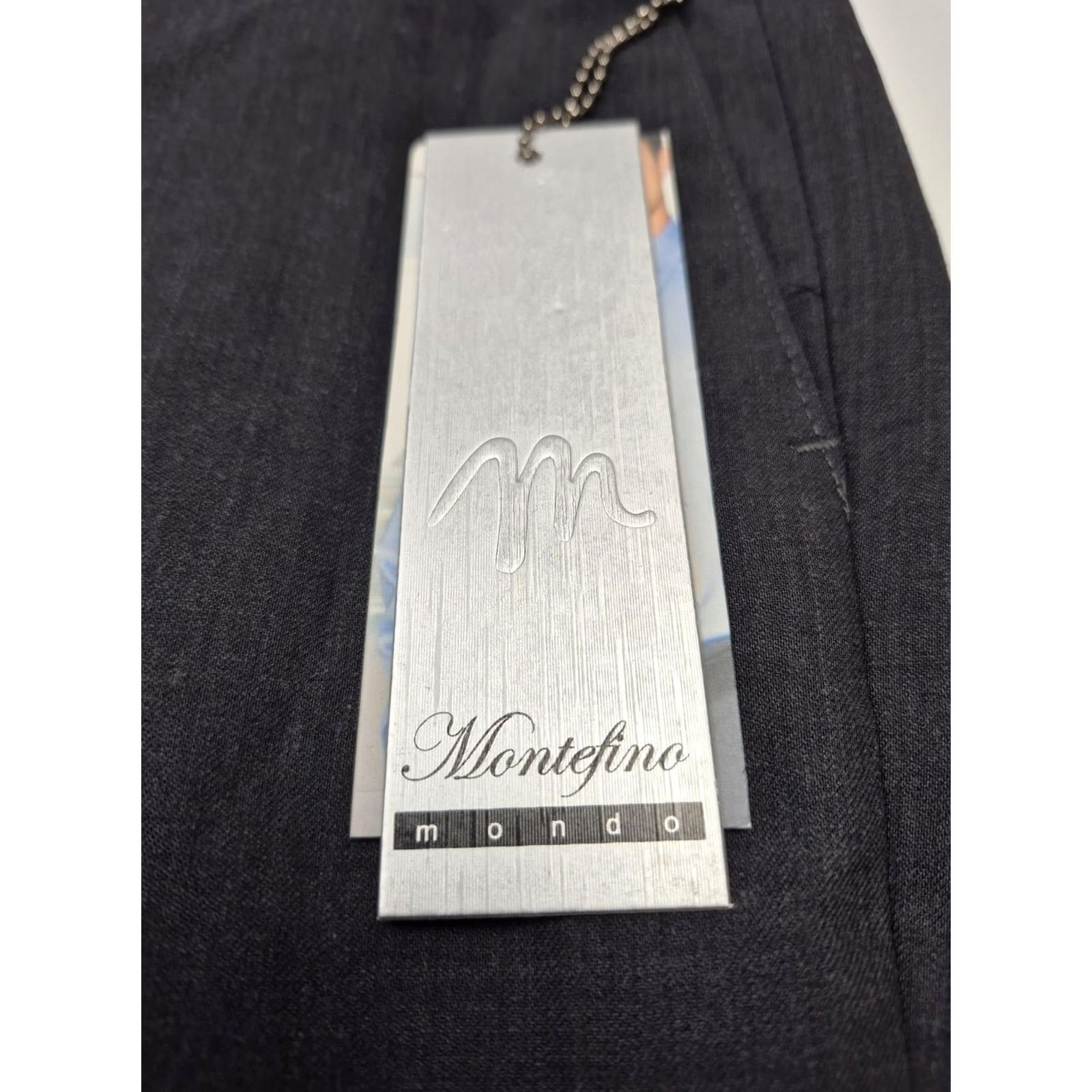 Vintage Montefino Pants Mens 38x36 Gray Wool Dress Front Pleated Classic Formal NWT Mondo 120s Size US 38 / EU 54 - 3 Thumbnail