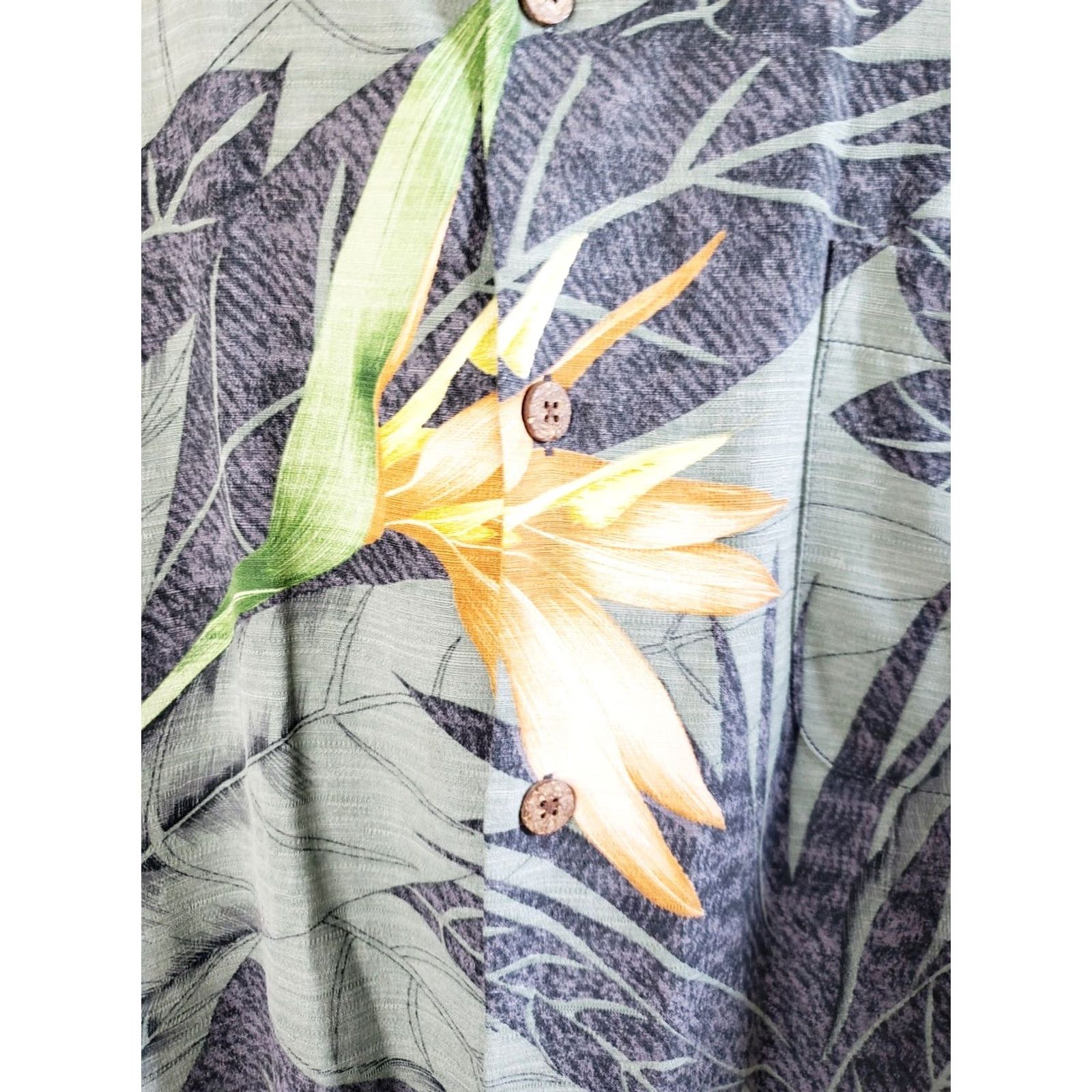Tommy Bahama Tommy Bahama Silk Shirts Button-Up Short Sleeve Floral Bird of Paradise Orange Green Foilage L Mens Size US L / EU 52-54 / 3 - 5 Thumbnail