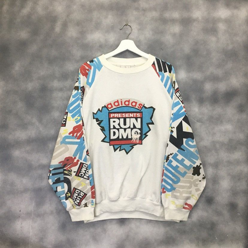 Adidas × RUN DMC × Vintage Vintage Adidas Run DMC Hollis Crew 1985 Sweatshirts Size US L / EU 52-54 / 3 - 1 Thumbnail