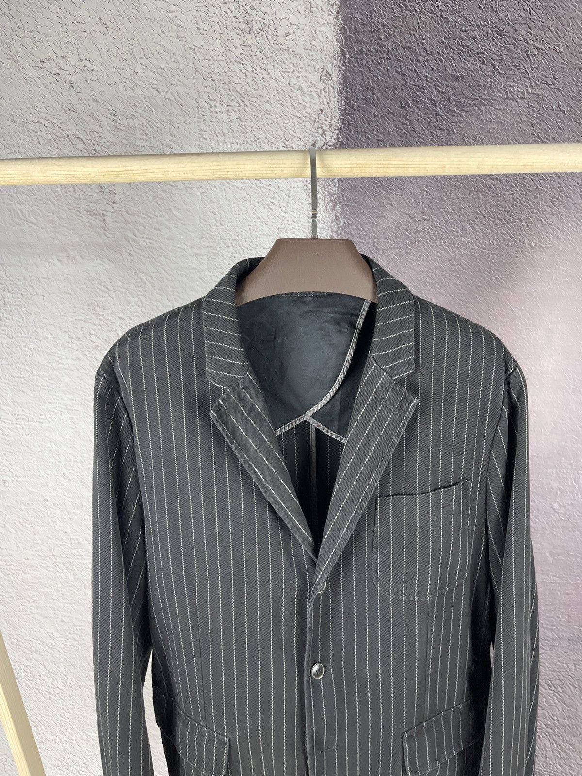 Polo Ralph Lauren Polo Ralph Lauren black striped cotton unlined blazer Size 46R - 3 Thumbnail