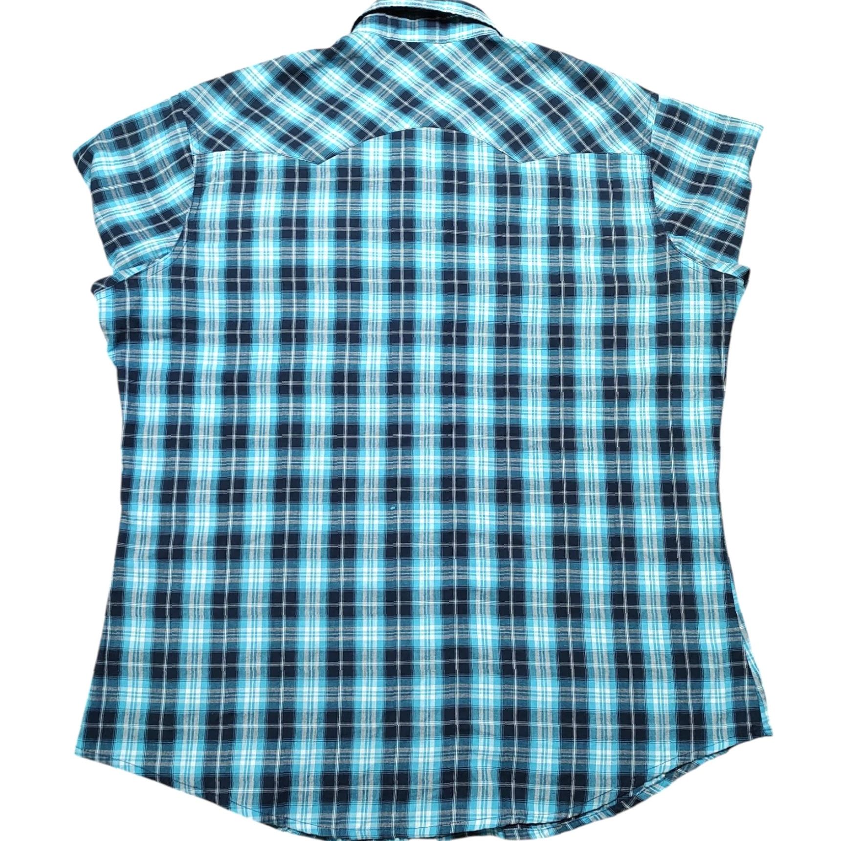 Wrangler VINTAGE Wrangler Shirt Men L Blue Plaid Pearl Snap Western Wrancher Pockets Size US L / EU 52-54 / 3 - 3 Thumbnail