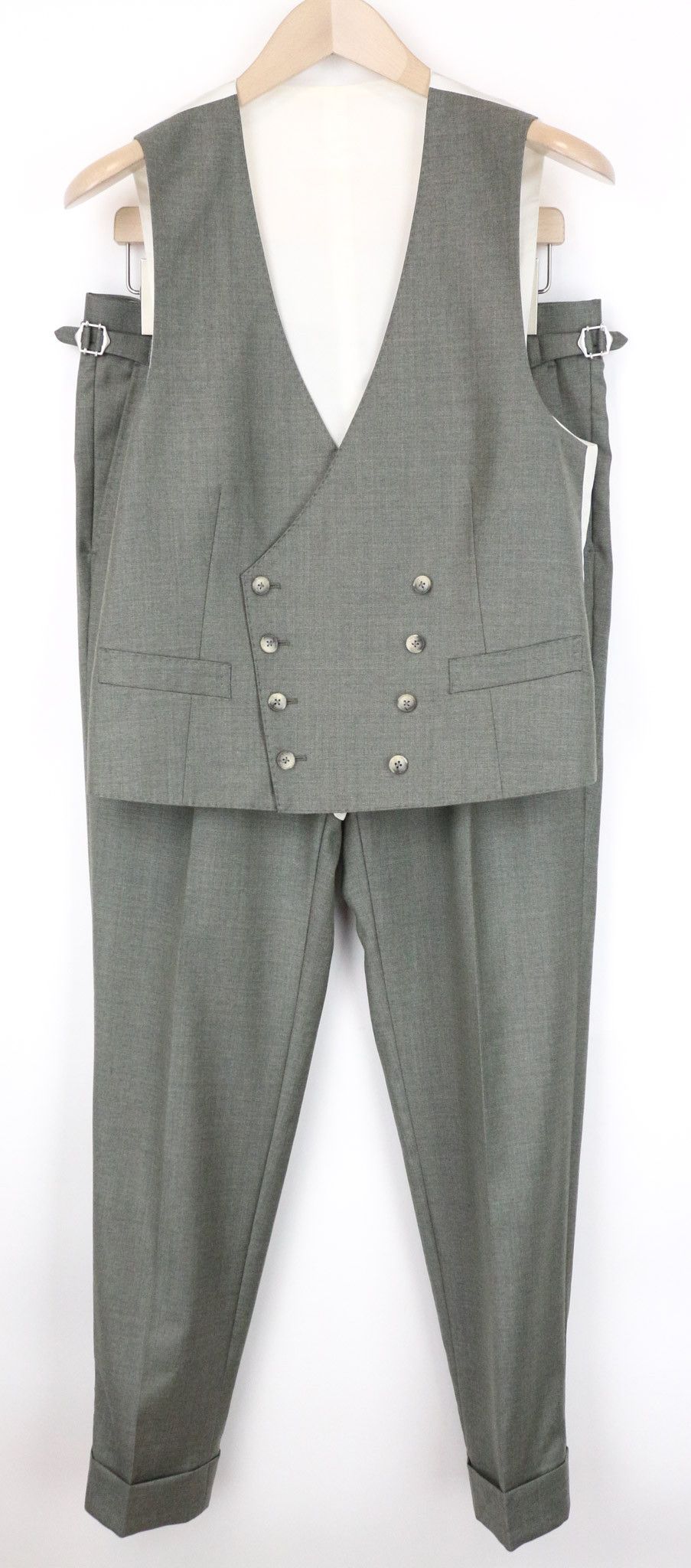 Suitsupply UK36S Wool Green Waistcoat Trousers Suit 74032 Size 36S - 1 Thumbnail