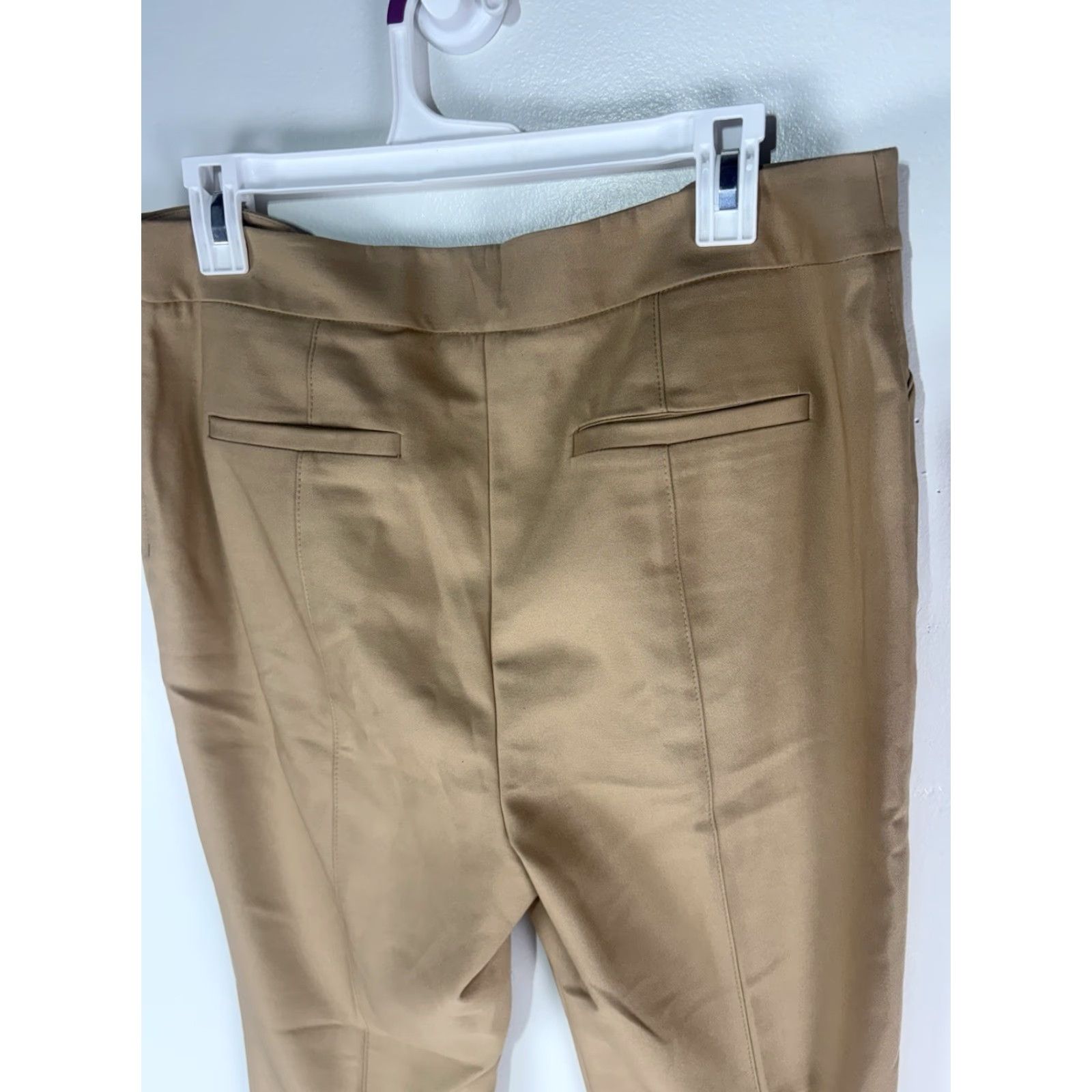 Vintage Chico's Dress Pants Women Size 10 Tan Slimming Stretch Pockets Easy Care Machine Washable Womens Size 32" / US 10 / IT 46 - 5 Thumbnail