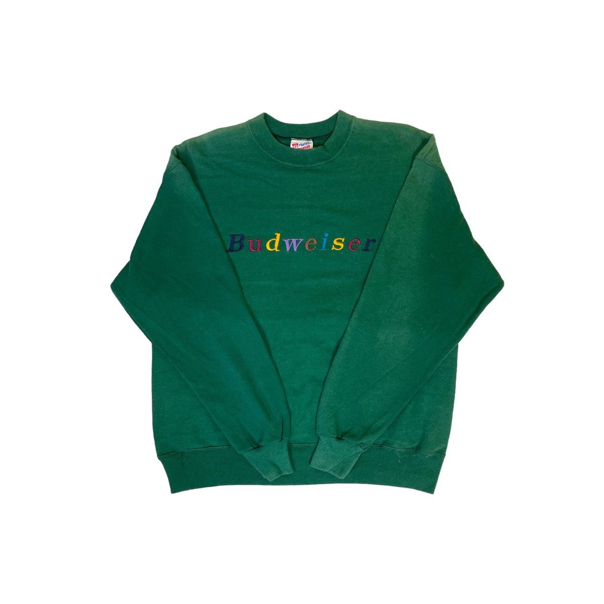Budweiser Vintage Budweiser Hanes Green Sweatshirt Size US L / EU 52-54 / 3 - 1 Thumbnail