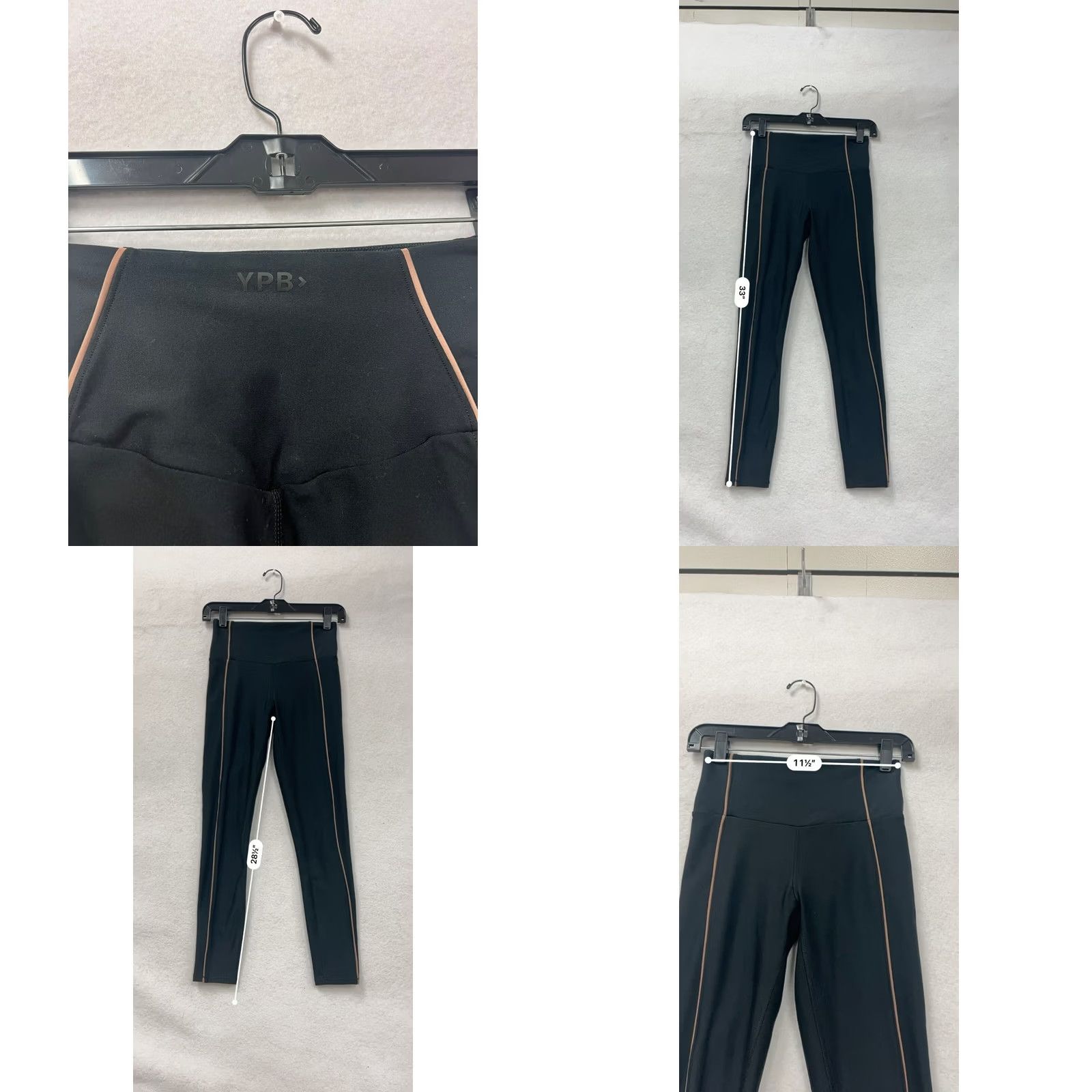 Abercrombie & Fitch Womens Leggings Black High-Waisted Peach Side Piping S Abercrombie & Fitch Jeans Jegging Tapered Not Applicable Size 28" / US 6 / IT 42 - 8 Thumbnail