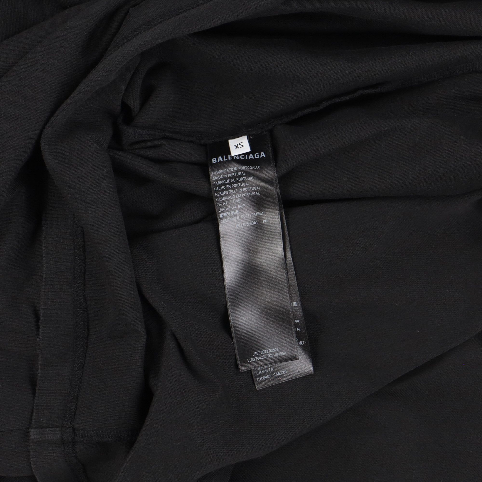 Balenciaga Washed Black Distressed Gothic Logo Oversized T-Shirt Size US XS / EU 42 / 0 - 10 Thumbnail