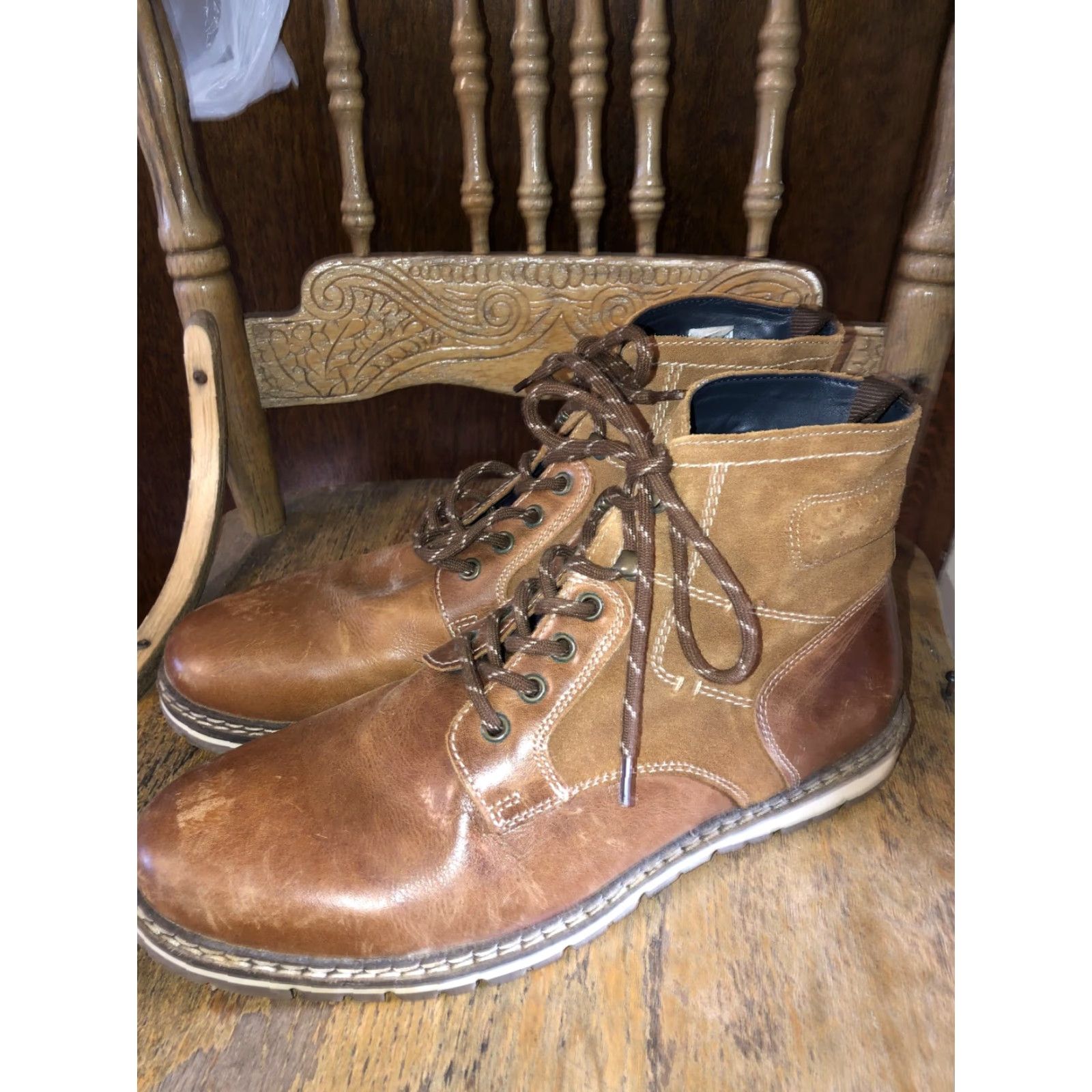 Vintage VINTAGE Crevo Boots Mens 12 Brown Leather Combat Lace Up Drayton CV Lined Casual Size US 12 / EU 45 - 3 Thumbnail
