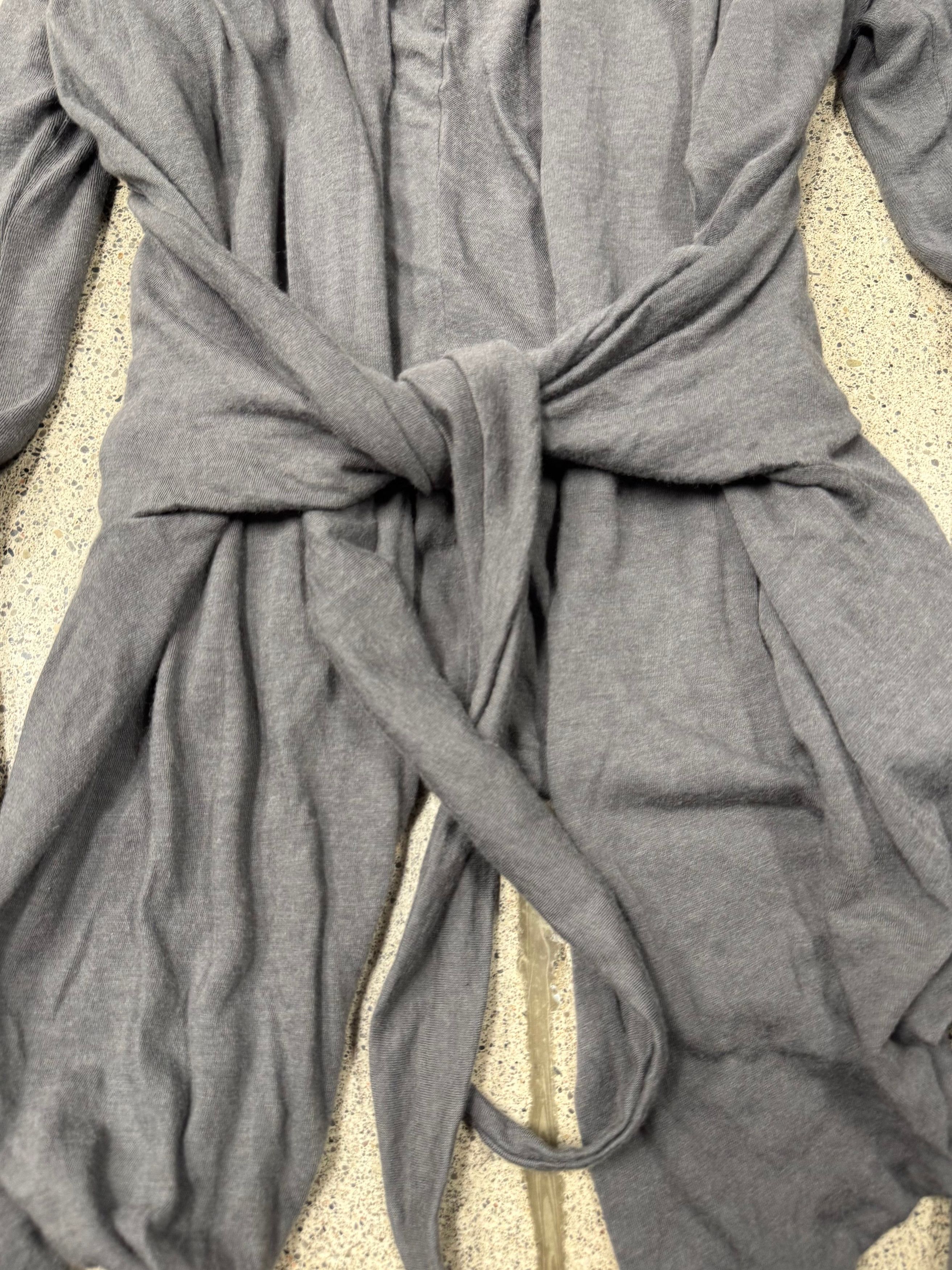 Rick Owens 2000s Rick Owens ‘Lilies’ Dark Grey Tie Up Cardigan Size M / US 6-8 / IT 42-44 - 2 Thumbnail