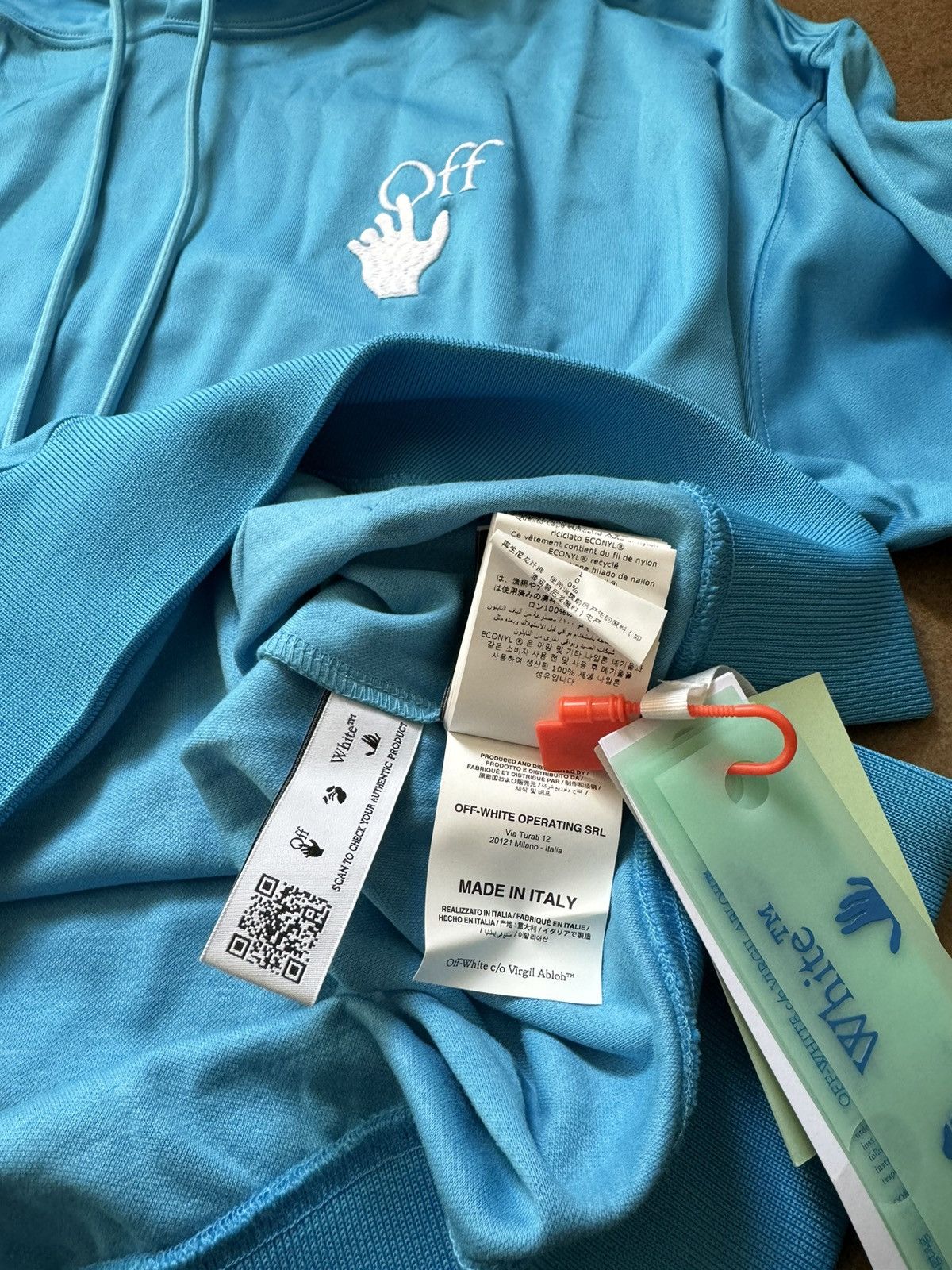 Off-White Off-White Hand Logo Hoodie Blue Medium Size US M / EU 48-50 / 2 - 11 Thumbnail