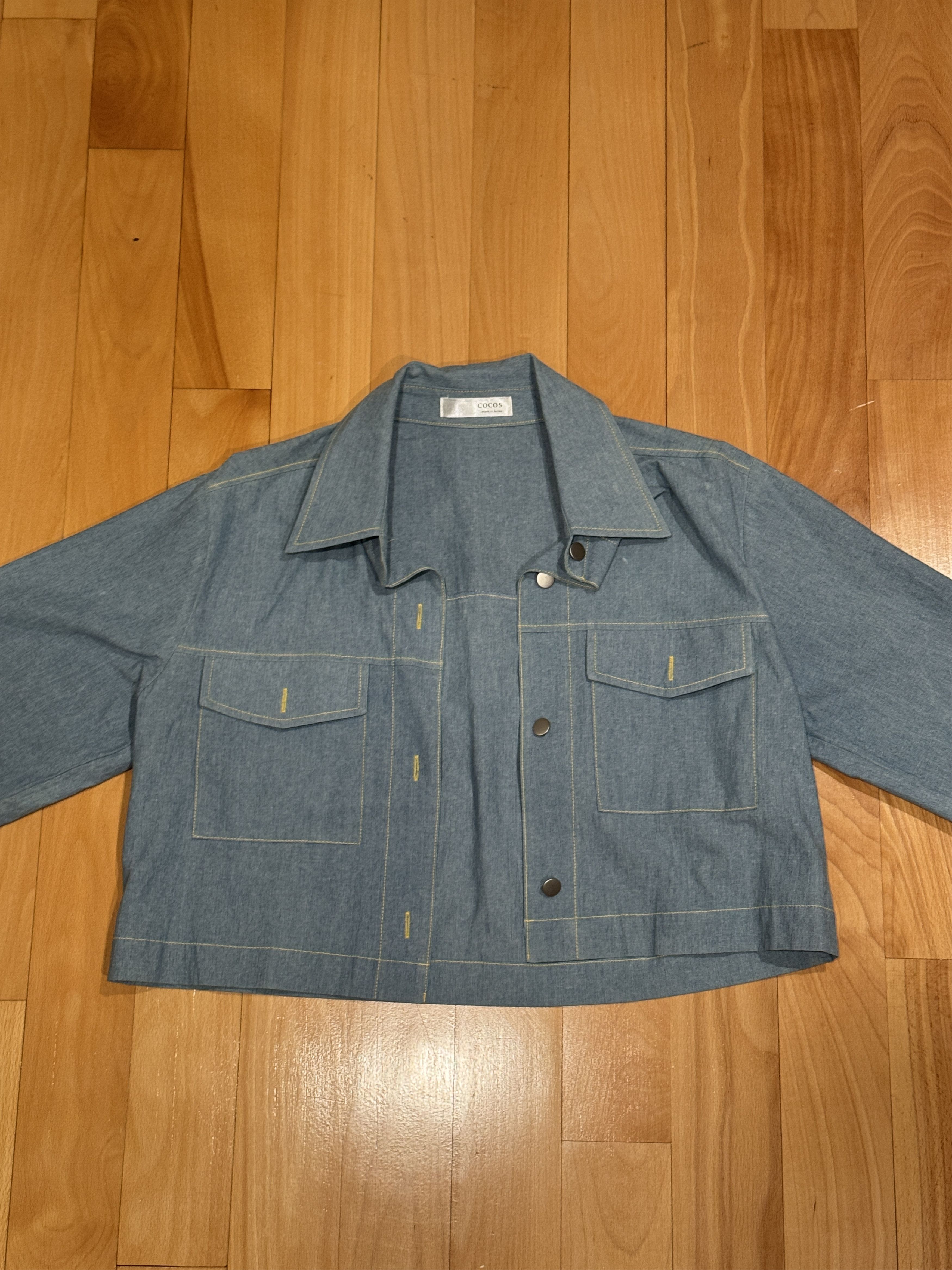 Vintage COCOS Korean Streetwear Women's Light Blue Cropped Jacket Size S / US 4 / IT 40 - 2 Thumbnail