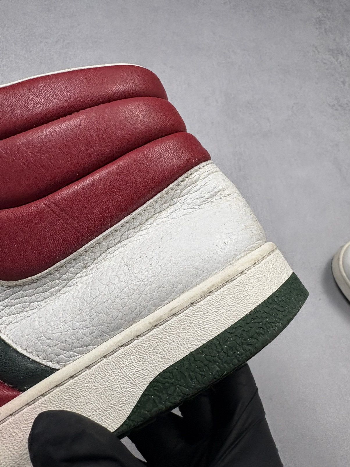 Gucci Gucci Praga Karibu Leather High Top Sneakers Web Stripe 28.5 Size US 11 / EU 44 - 6 Thumbnail