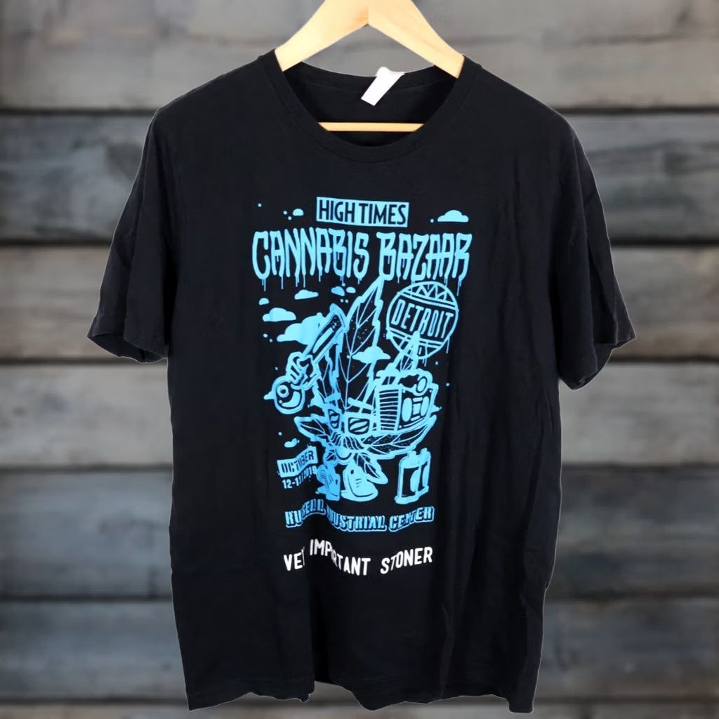 Vintage Detroit High Times T-Shirt 2XL Black Cotton Belly + Canvas Mens Short Sleeve Crew Neck Graphic Print City Hipster Vintage? No Size US XXL / EU 58 / 5 - 1 Thumbnail