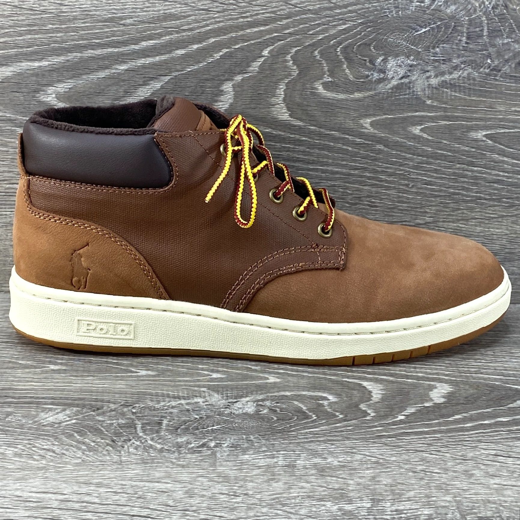 Polo Ralph Lauren Polo Ralph Lauren Mens 8 Brown Ankle Boot Sneaker Nubuck Leather Canvas Lace Up Shoe Boots Size US M / EU 48-50 / 2 - 2 Thumbnail