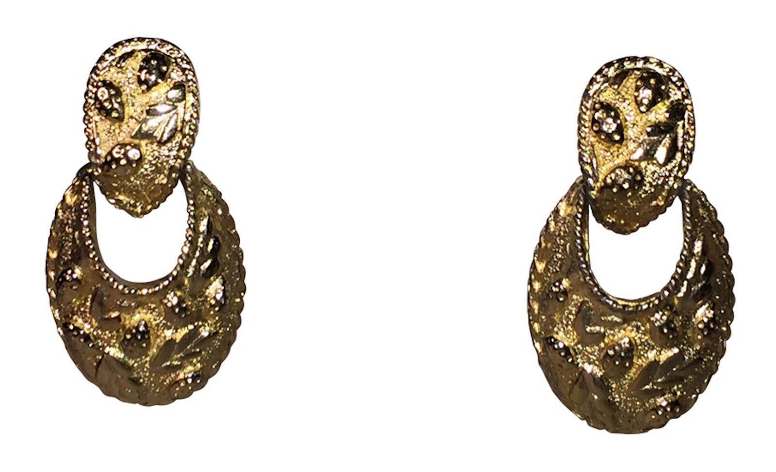 Kenneth Lane Pinecone Dangle Hoop Earrings