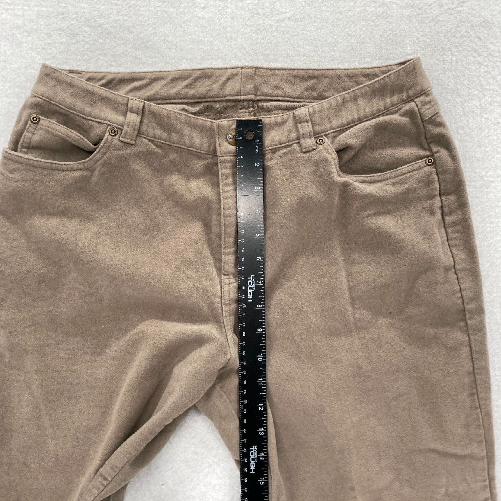 Vintage L.L. Bean Women 14 Brown Soft Stretch Flat Front Chino Pants Mid Rise Pants Size 36" / US 14 / IT 50 - 6 Thumbnail