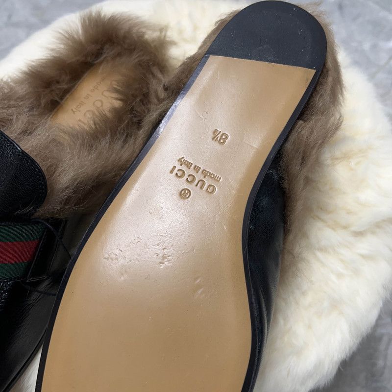 Gucci Gucci Princetown Black Fur Mules for Men - Size US 9.5 / EU 42-43 - 6 Thumbnail