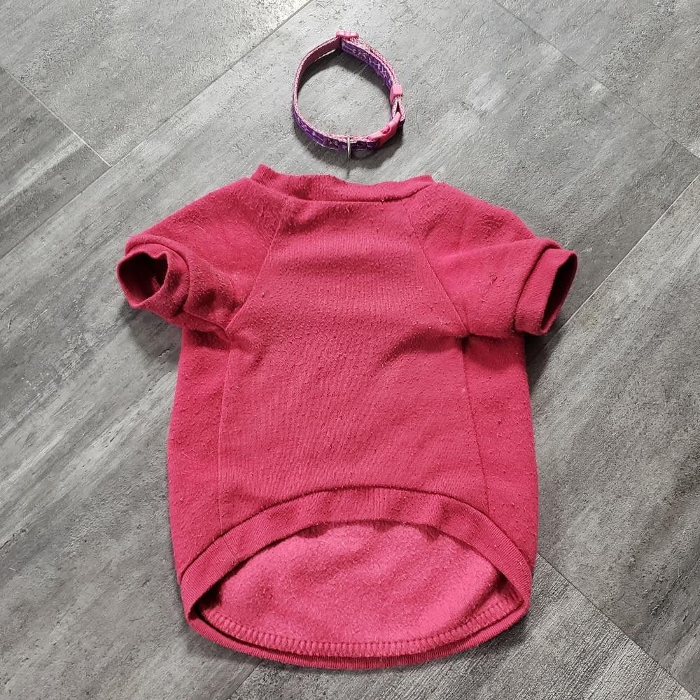 Designer Pink Diamond Fleece GC WI16 Dog Top w/Collar Size ONE SIZE - 2 Thumbnail