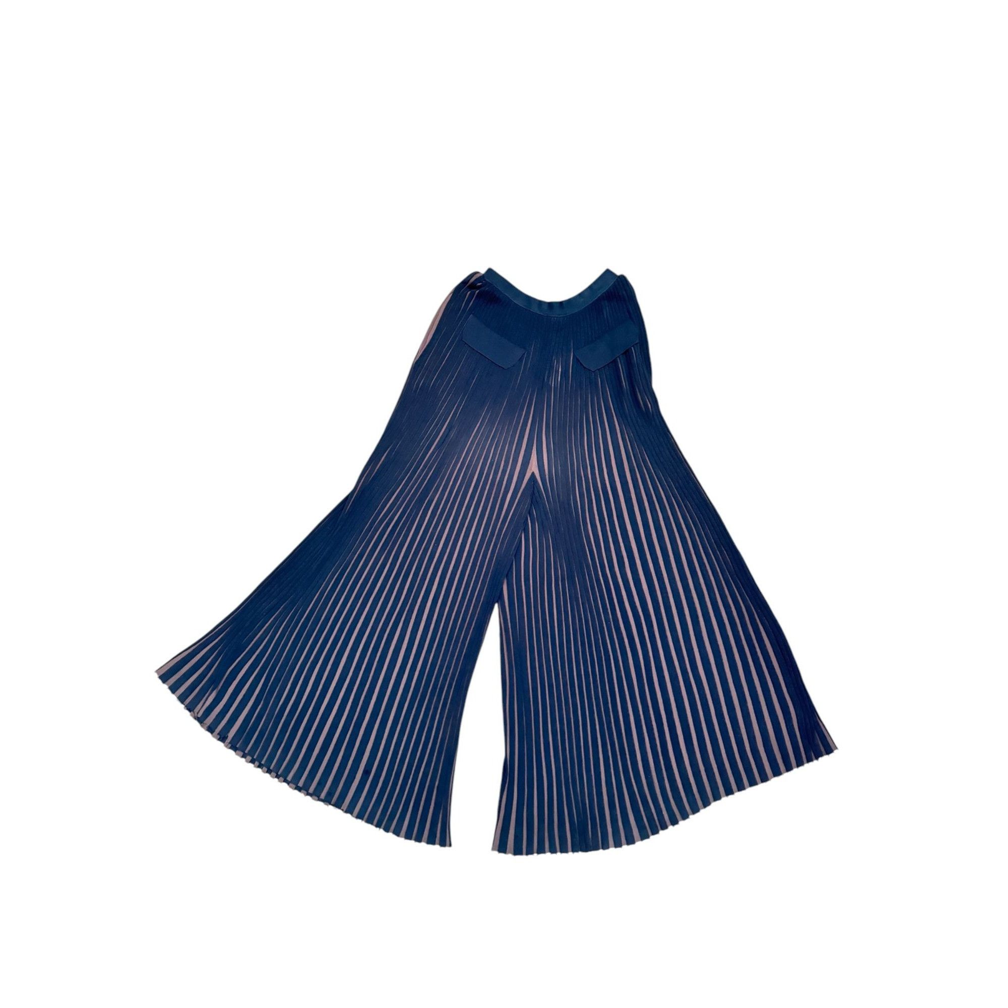 Celine Phoebe Philo Pre Fall 2015 Wide Pleated Black Brown Pants Size 26" / US 2 / IT 38 - 3 Thumbnail