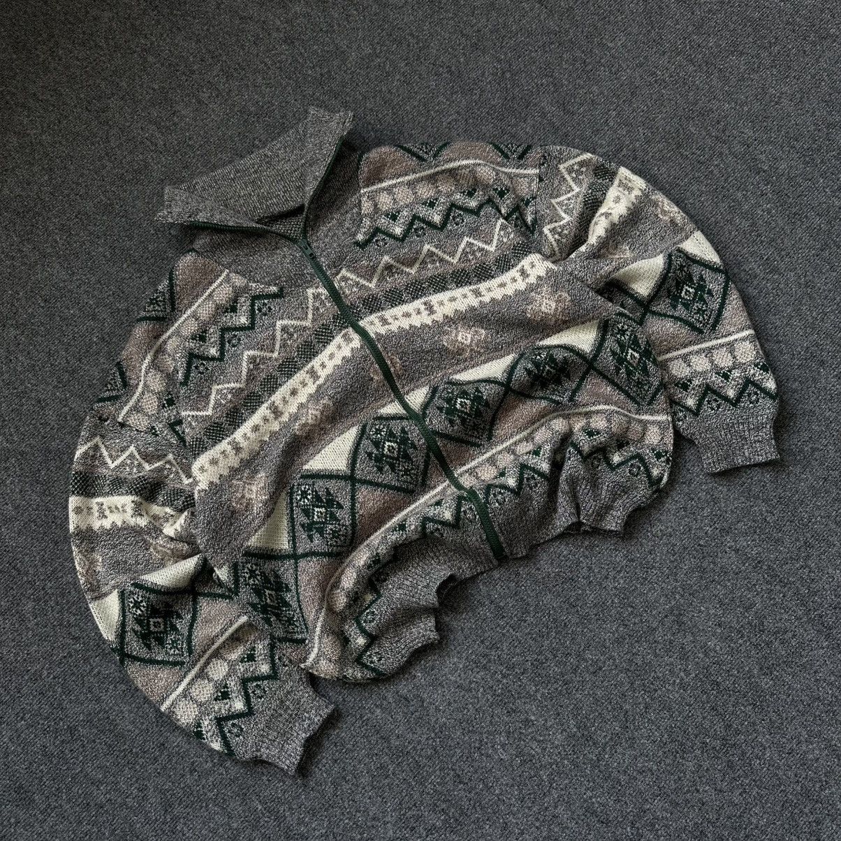 Aran Isles Knitwear VTG Western Man’s Zip Sweater Crazy Size L Abstractive Very Size US L / EU 52-54 / 3 - 1 Thumbnail