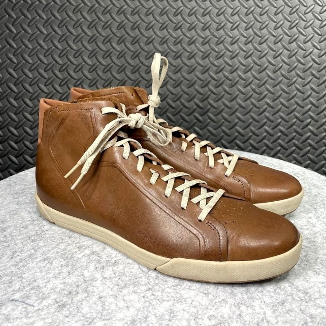 Nike VINTAGE Nike Air Brown Leather Chukka High Top Elastic Laces Men 13 Mens Size 13 Brown Leather Chukka High Top Nike Air Vintage Rare Size US L / EU 52-54 / 3 - 2 Thumbnail