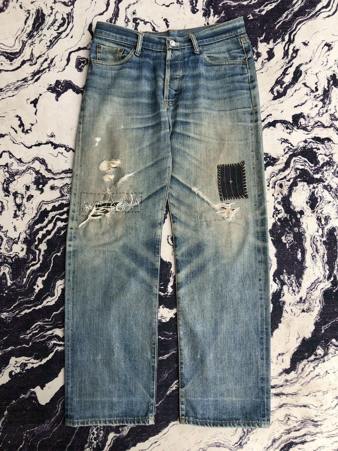 Levi's Vintage Levi's 501 Big E Distressed Selvedge Size US 33 - 1 Thumbnail