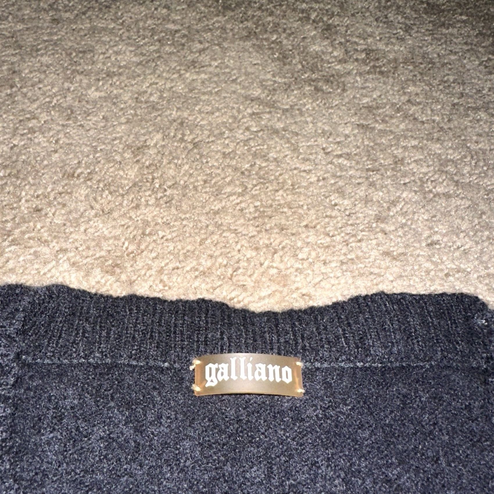 Vintage Galliano Sweater Womens Large Wool Preppy Cardigan Gray Black Size L / US 10 / IT 46 - 3 Thumbnail