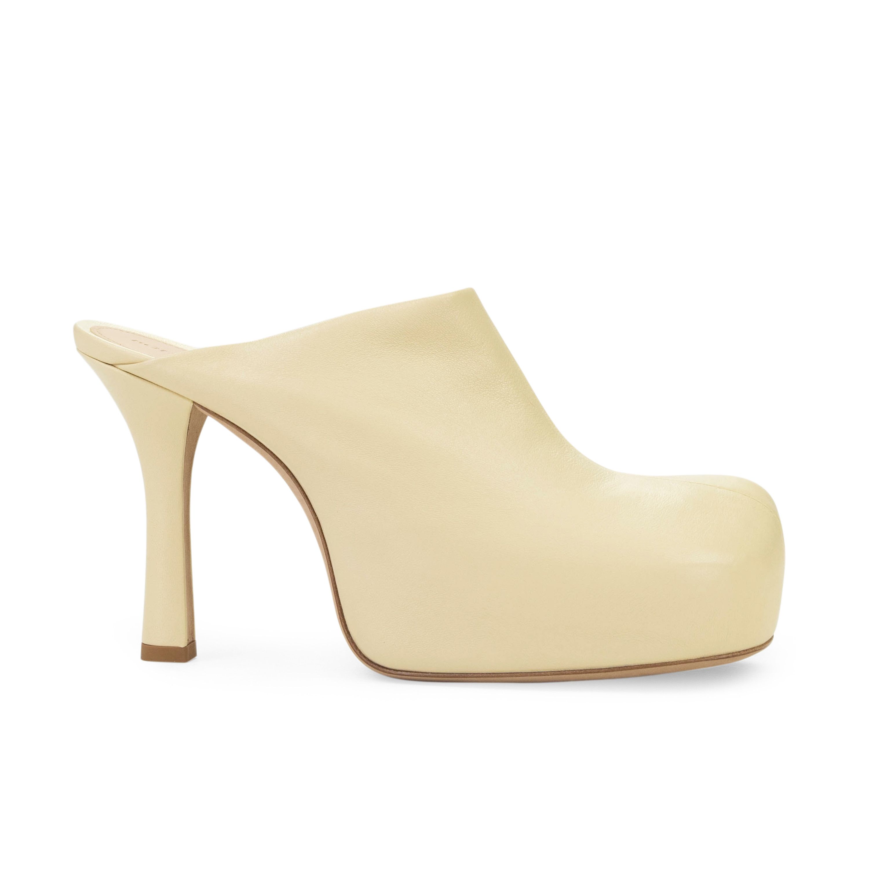 Bottega Veneta Butter White Leather The Bold Heel Shoesed Mules Size 5/35 Shoes, Women's