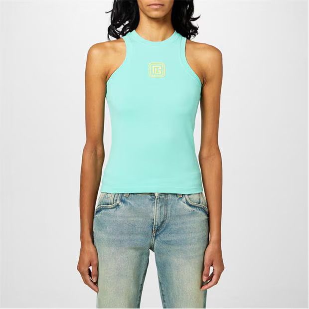 Balmain o1g2r1mq0924 Tank Tops in Mint Blue Size XS / US 0-2 / IT 36-38 - 3 Thumbnail