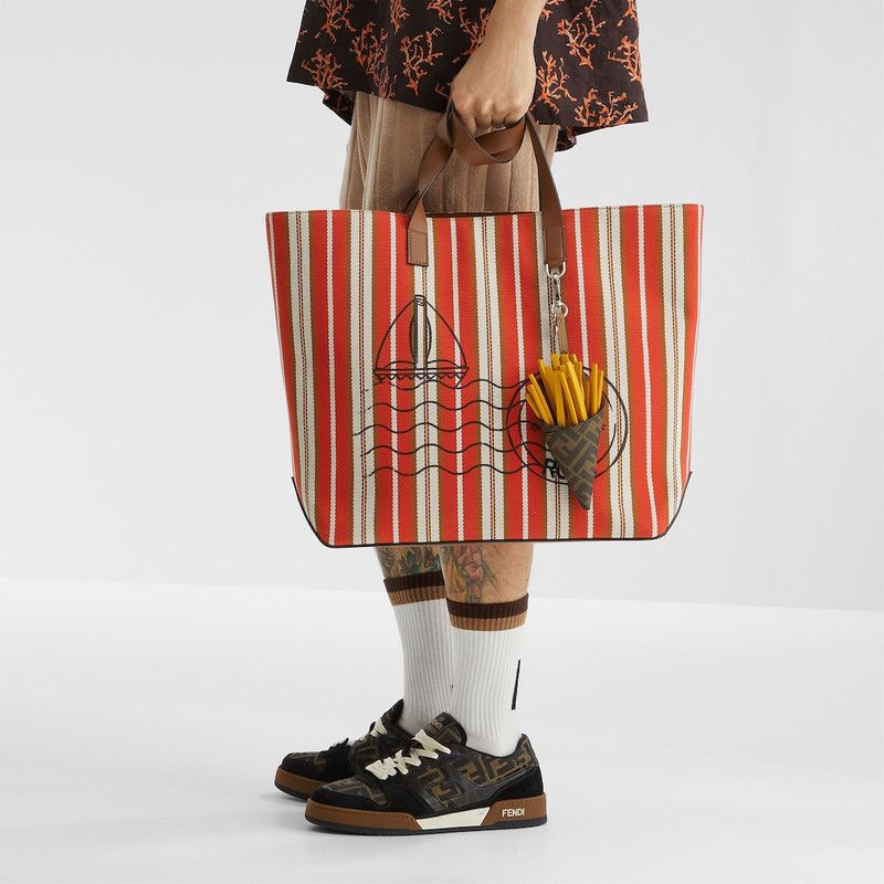 Fendi o1s1wg110526 Shopping Bag Medium in Red Size ONE SIZE - 2 Thumbnail